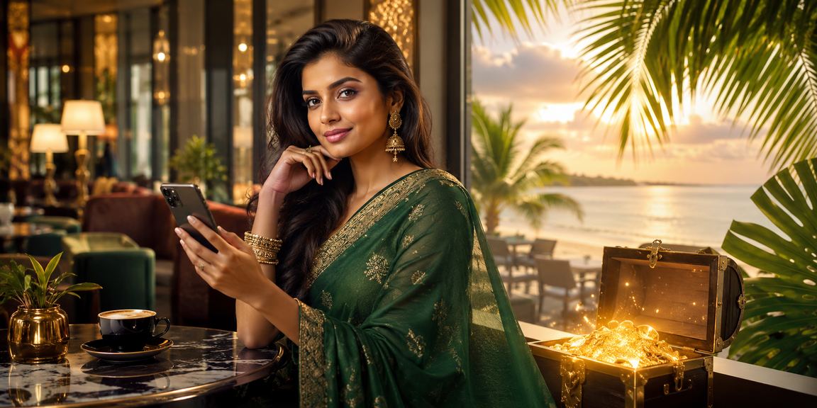 Teen Patti mobile play in India, young woman enjoying game