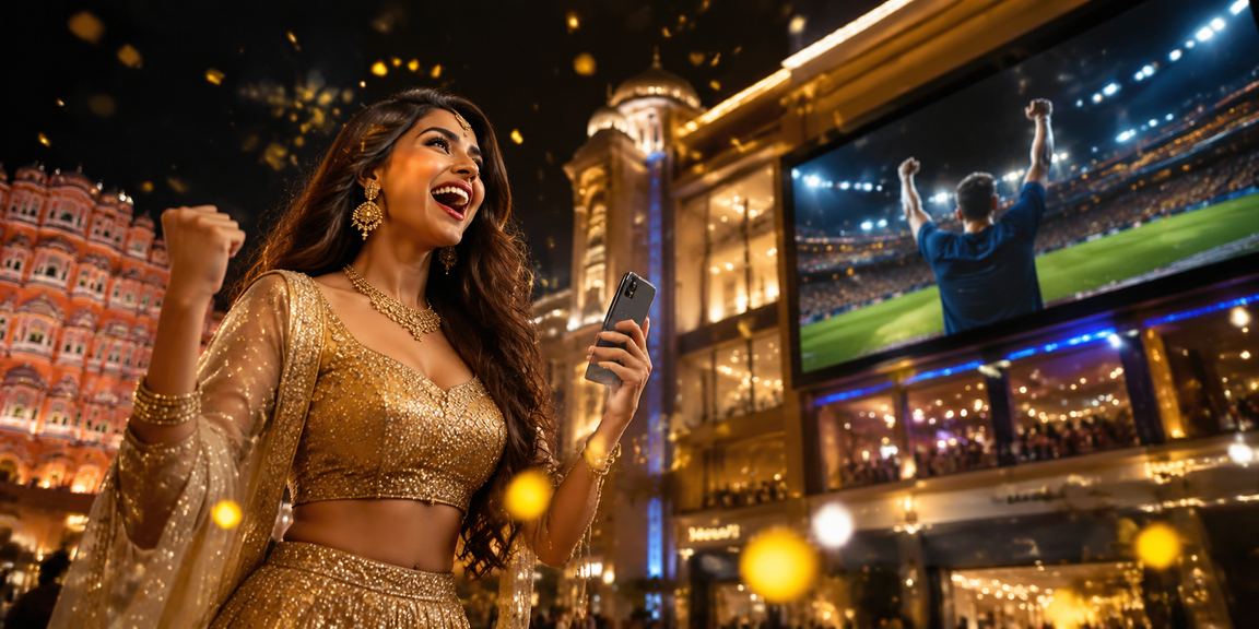 Festival bonus offer for Rummy players dressed traditionally in Jaipur
